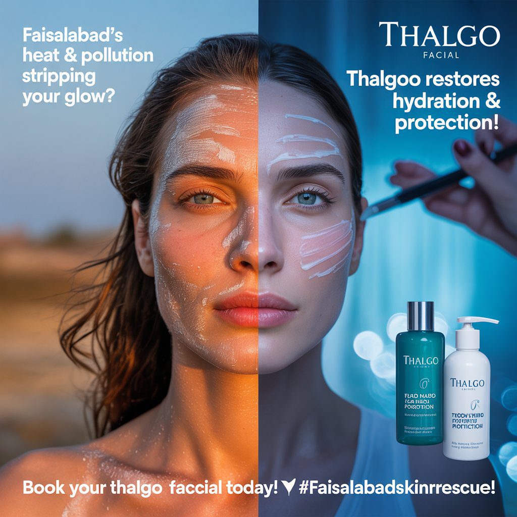 Faisalabad’s Harsh Weather Damaging Your Skin? Discover How Thalgo Facial 3 a split screen lifestyle advertisement f ozWRHJywRUyawvpMtiNxww 8Dj QATlQR6oe lEwiptCw