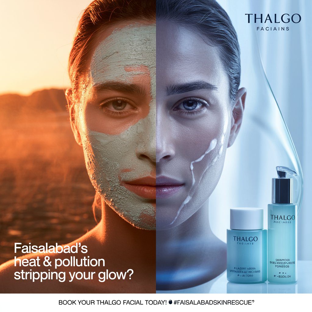 Faisalabad’s Harsh Weather Damaging Your Skin? Discover How Thalgo Facial 1 a striking split screen lifestyle advert W4tTa1zaRuS2VSG9oJkvsQ 8Dj QATlQR6oe lEwiptCw